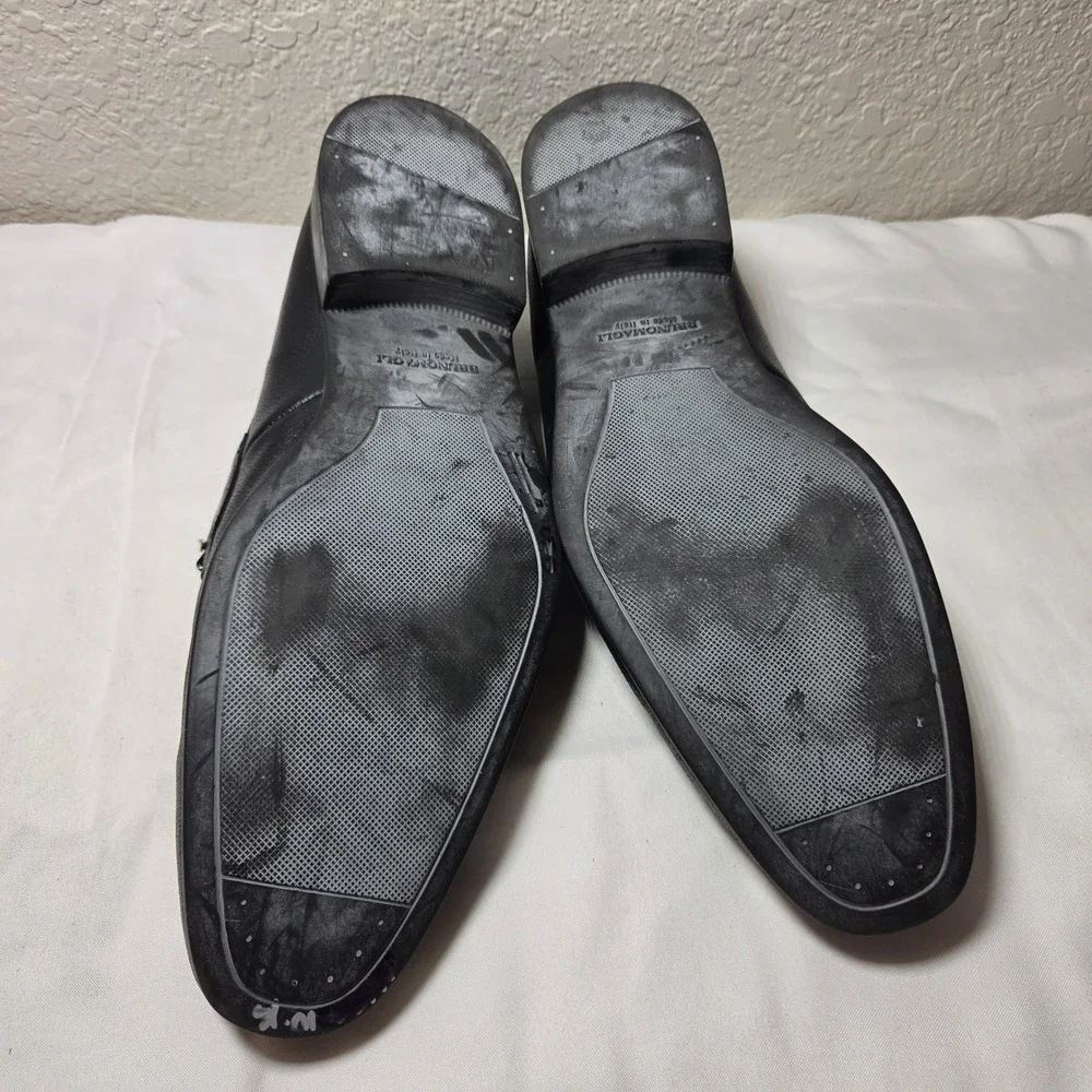 Bruno Magli Mamante Black Leather Bit Loafers Mens 10 M Made in Italy BM600352